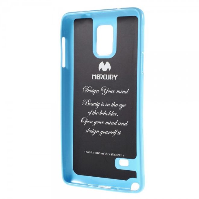 Samsung Galaxy Note 4 Newsets Mercury Elastisches, leicht glänzendes Plastik Case - hellblau