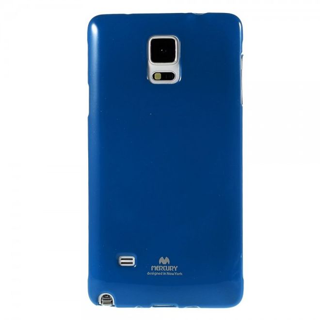 Samsung Galaxy Note 4 Newsets Mercury Elastisches, leicht glänzendes Plastik Case - dunkelblau