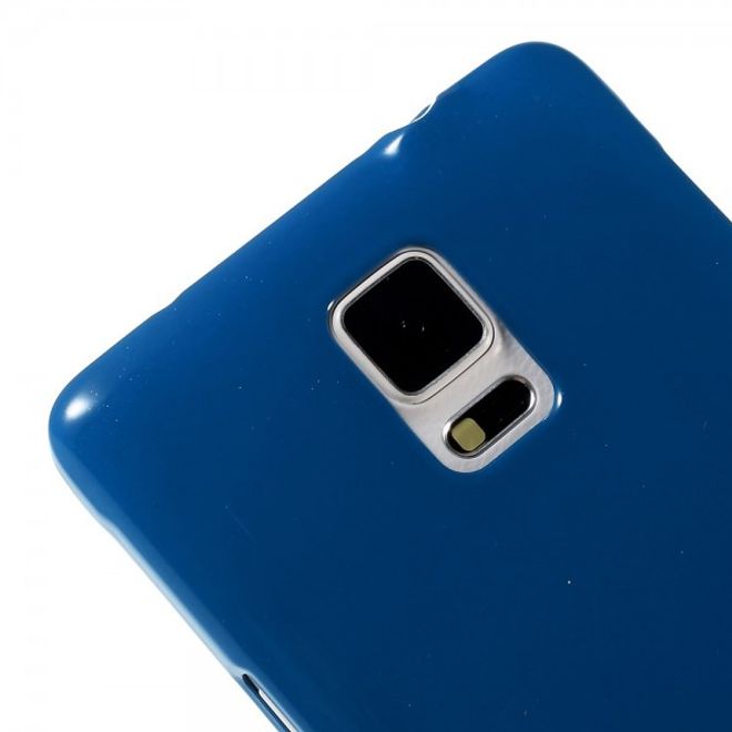 Samsung Galaxy Note 4 Newsets Mercury Elastisches, leicht glänzendes Plastik Case - dunkelblau
