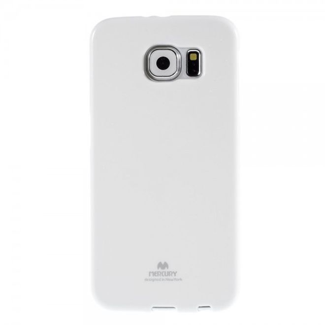 Samsung Galaxy S6 Newsets Mercury Elastisches, leicht glänzendes Plastik Case - weiss