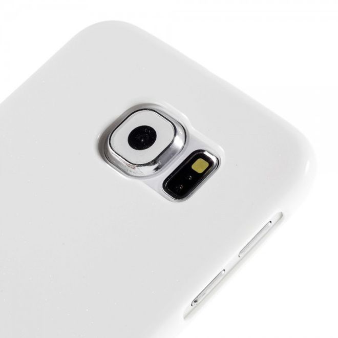 Samsung Galaxy S6 Newsets Mercury Elastisches, leicht glänzendes Plastik Case - weiss