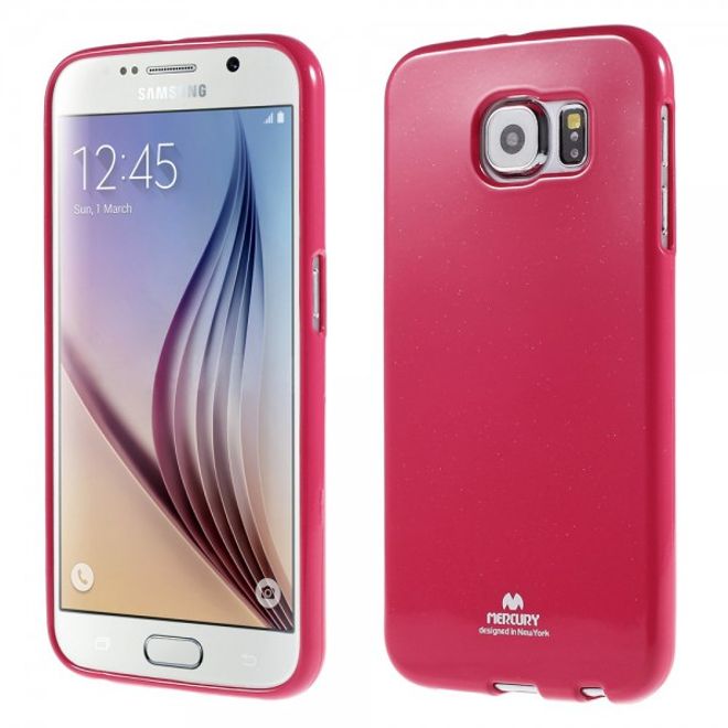 Samsung Galaxy S6 Newsets Mercury Elastisches, leicht glänzendes Plastik Case - rosa