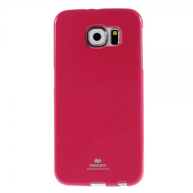 Samsung Galaxy S6 Newsets Mercury Elastisches, leicht glänzendes Plastik Case - rosa