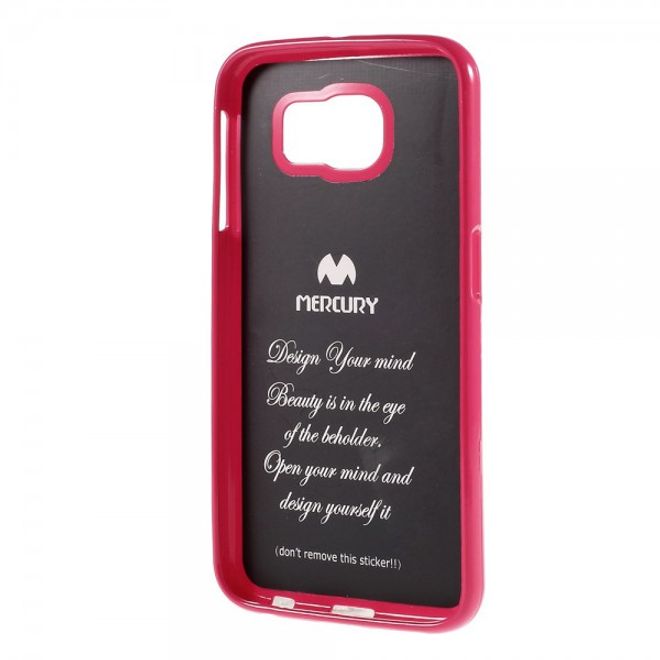 Samsung Galaxy S6 Newsets Mercury Elastisches, leicht glänzendes Plastik Case - rosa