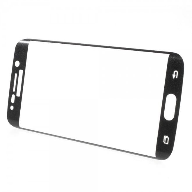 Galaxy S6 Edge Anti-Explosions Schutzfolie aus gehärtetem Glas (geht über den ganzen Bildschirm) - schwarz