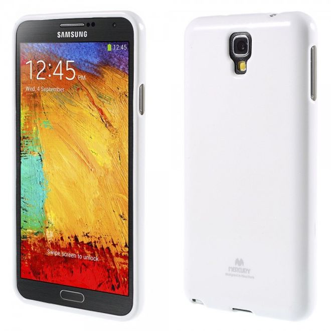 Samsung Galaxy Note 3 Lite/Neo Newsets Mercury Elastisches, leicht glänzendes Plastik Case - weiss