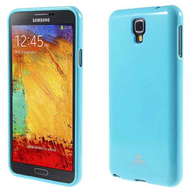 Samsung Galaxy Note 3 Lite/Neo Newsets Mercury Elastisches, leicht glänzendes Plastik Case - hellblau