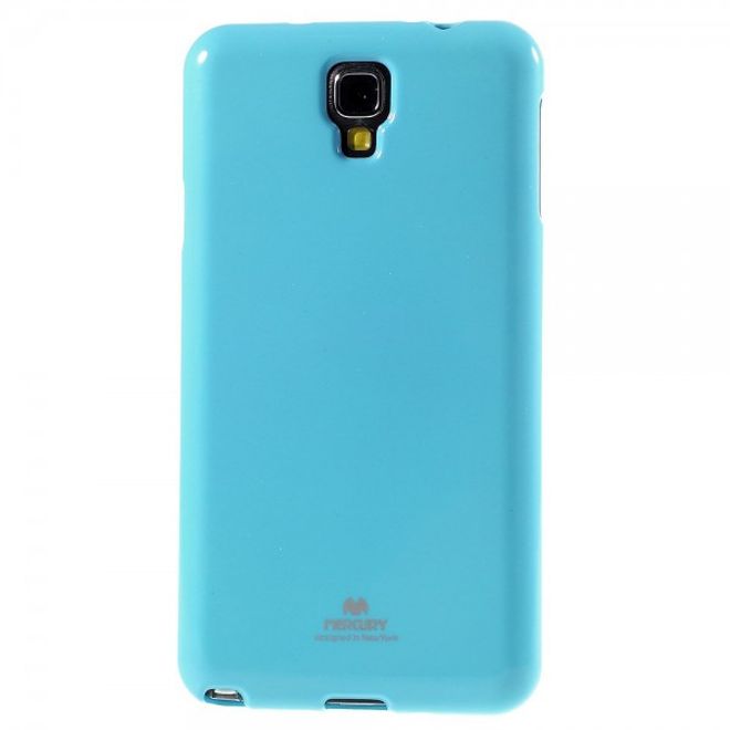 Samsung Galaxy Note 3 Lite/Neo Newsets Mercury Elastisches, leicht glänzendes Plastik Case - hellblau