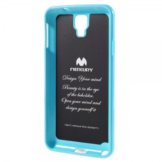 Samsung Galaxy Note 3 Lite/Neo Newsets Mercury Elastisches, leicht glänzendes Plastik Case - hellblau