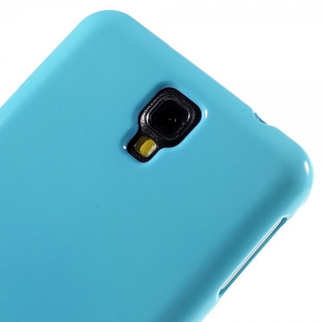 Samsung Galaxy Note 3 Lite/Neo Newsets Mercury Elastisches, leicht glänzendes Plastik Case - hellblau