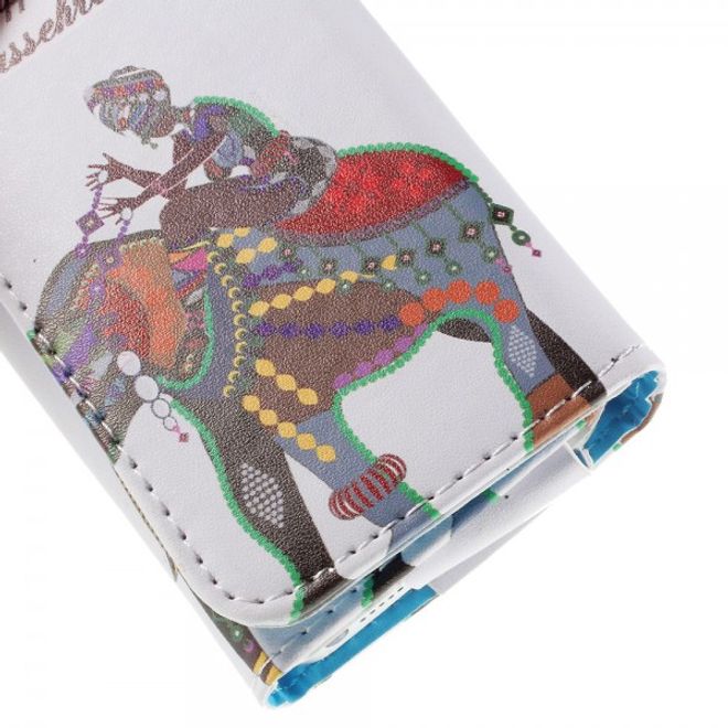 Universelles Leder Case für Smartphones bis 12.6x6.2cm mit Reiter und Elefant