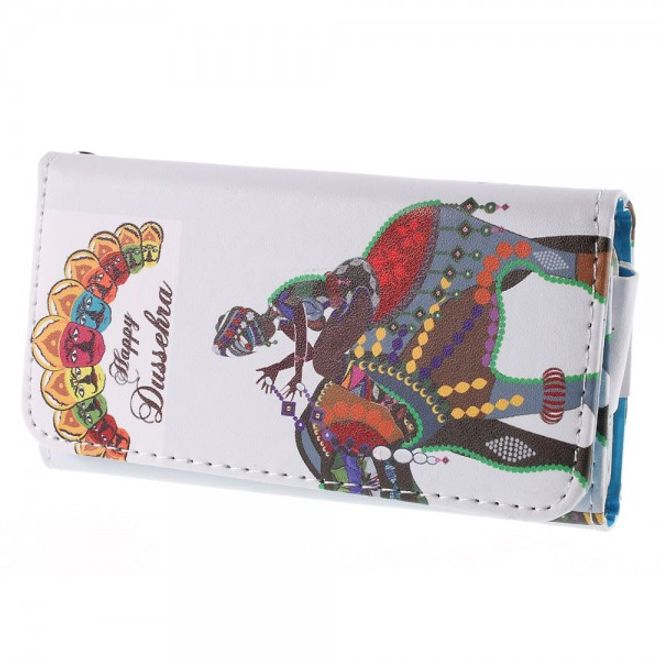 Universelles Leder Case für Smartphones bis 12.6x6.2cm mit Reiter und Elefant