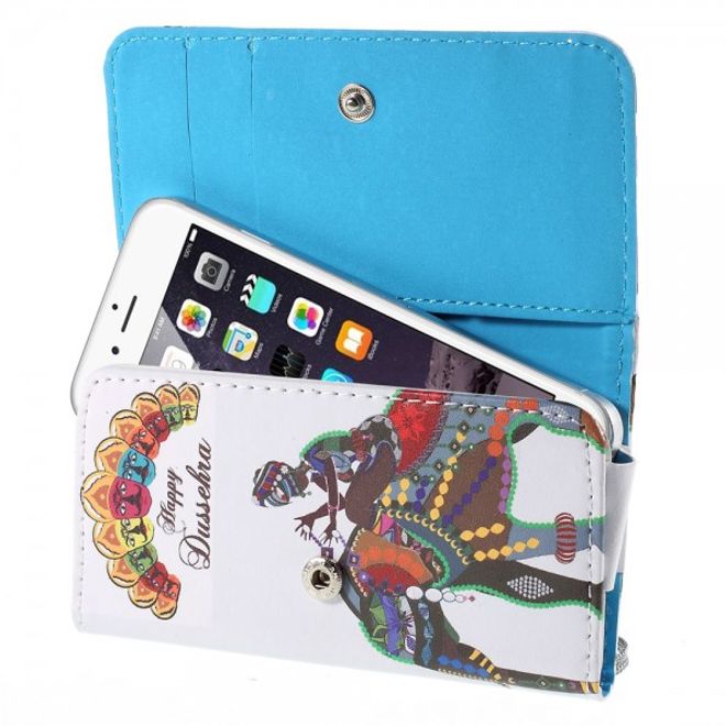 Universelles Leder Case für Smartphones bis 12.6x6.2cm mit Reiter und Elefant
