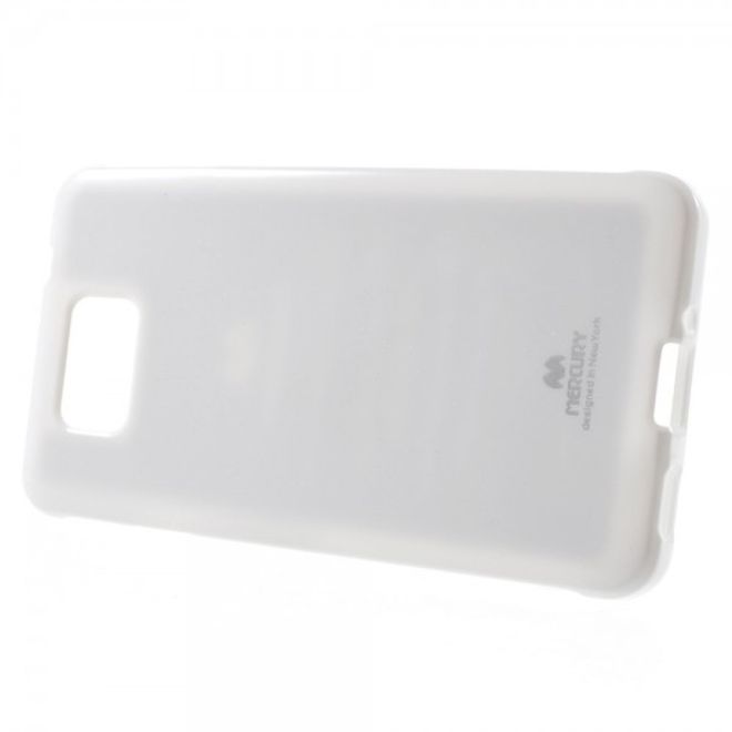 Samsung Galaxy Alpha Newsets Mercury Elastisches, leicht glänzendes Plastik Case - weiss