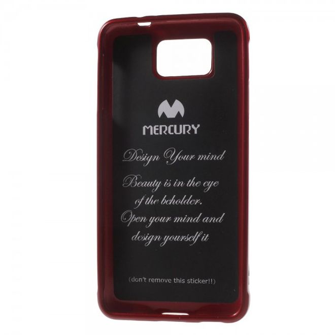 Samsung Galaxy Alpha Newsets Mercury Elastisches, leicht glänzendes Plastik Case - rot