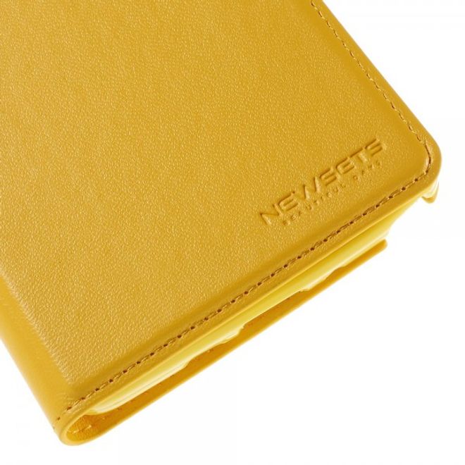 Samsung Galaxy Note 4 Newsets Mercury Leder Case mit kleinem Fenster - gelb