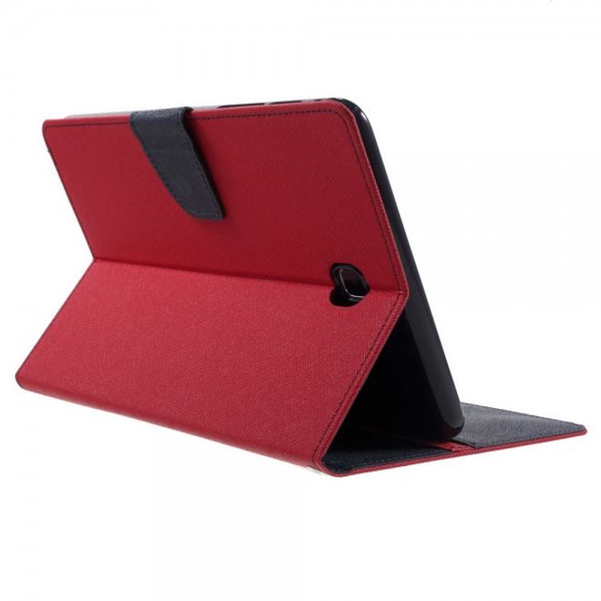Goospery - Samsung Galaxy Tab A 8.0 (T350) Hülle - Tablet Bookcover - Fancy Diary Series - rot/navy