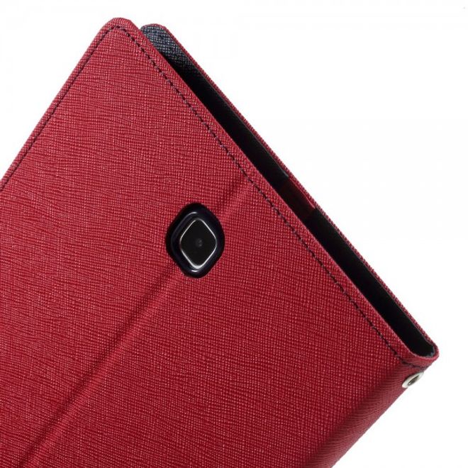 Goospery - Samsung Galaxy Tab A 8.0 (T350) Hülle - Tablet Bookcover - Fancy Diary Series - rot/navy
