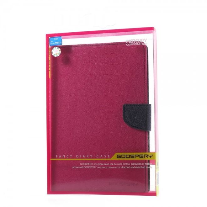 Goospery - Samsung Galaxy Tab A 8.0 (T350) Hülle - Tablet Bookcover - Fancy Diary Series - pink/navy