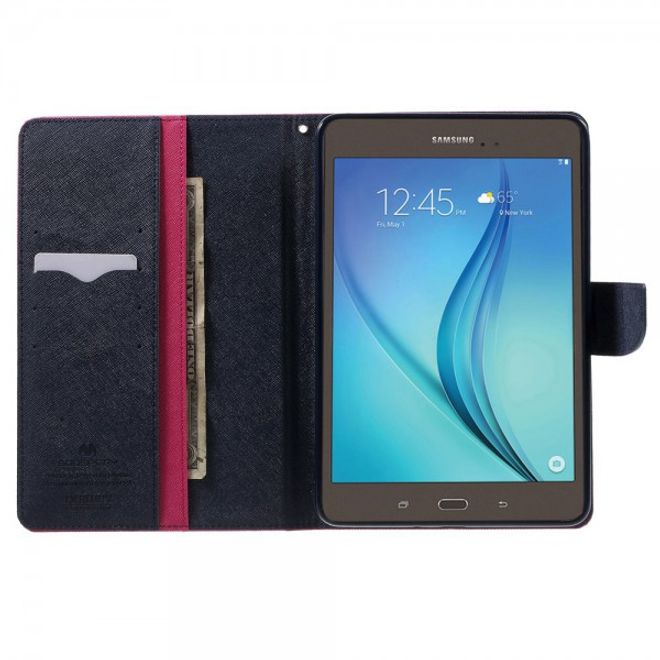 Goospery - Samsung Galaxy Tab A 8.0 (T350) Hülle - Tablet Bookcover - Fancy Diary Series - pink/navy