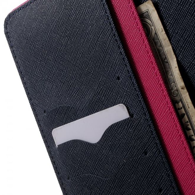 Goospery - Samsung Galaxy Tab A 8.0 (T350) Hülle - Tablet Bookcover - Fancy Diary Series - pink/navy