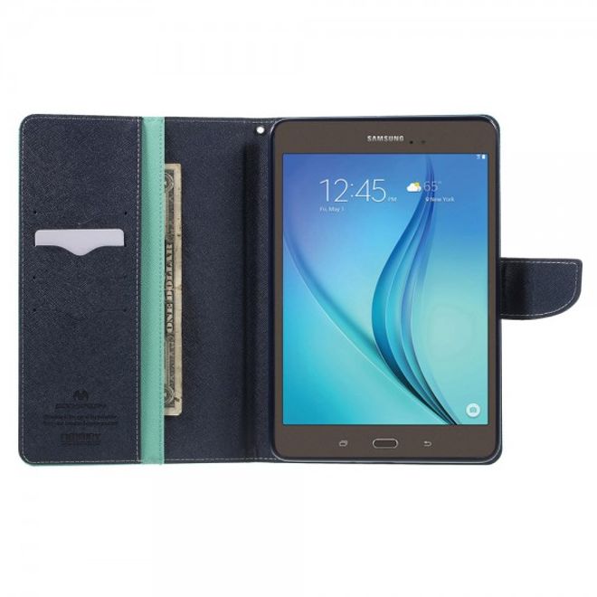 Goospery - Samsung Galaxy Tab A 8.0 (T350) Hülle - Tablet Bookcover - Fancy Diary Series - mint/navy
