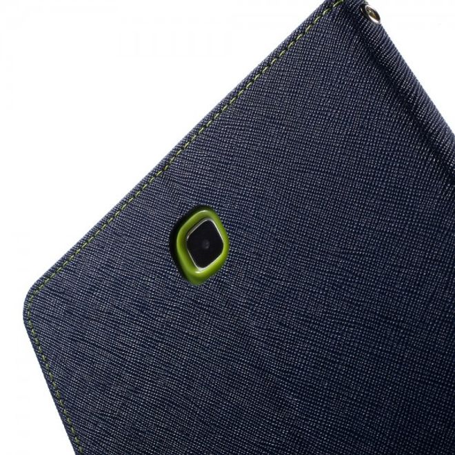 Goospery - Samsung Galaxy Tab A 8.0 (T350) Hülle - Tablet Bookcover - Fancy Diary Series - navy/lime