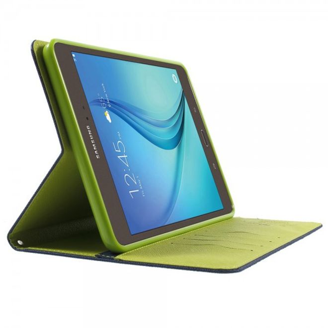 Goospery - Samsung Galaxy Tab A 8.0 (T350) Hülle - Tablet Bookcover - Fancy Diary Series - navy/lime