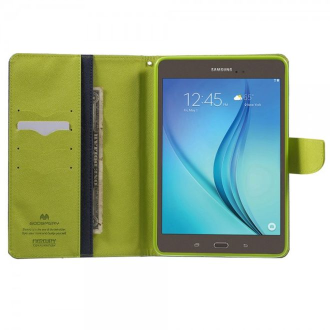 Goospery - Samsung Galaxy Tab A 8.0 (T350) Hülle - Tablet Bookcover - Fancy Diary Series - navy/lime