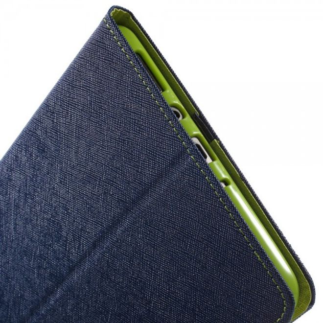 Goospery - Samsung Galaxy Tab A 8.0 (T350) Hülle - Tablet Bookcover - Fancy Diary Series - navy/lime