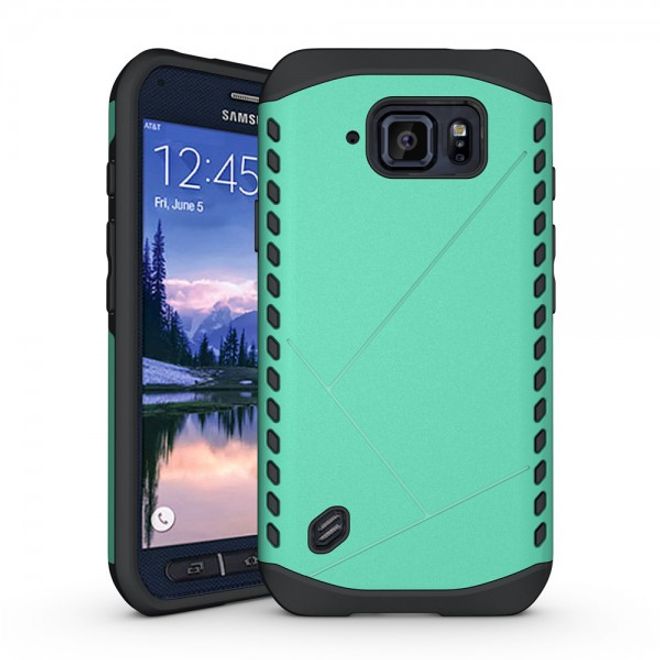 Samsung Galaxy S6 Active Robustes Plastik und Silikon Case - grün