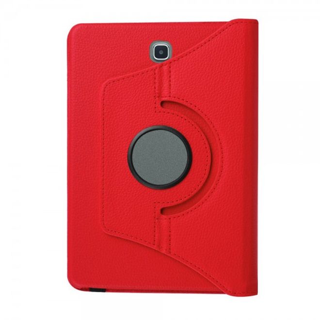 Samsung Galaxy Tab S2 8.0 Rotierbares Leder Case mit Litchitextur - rot