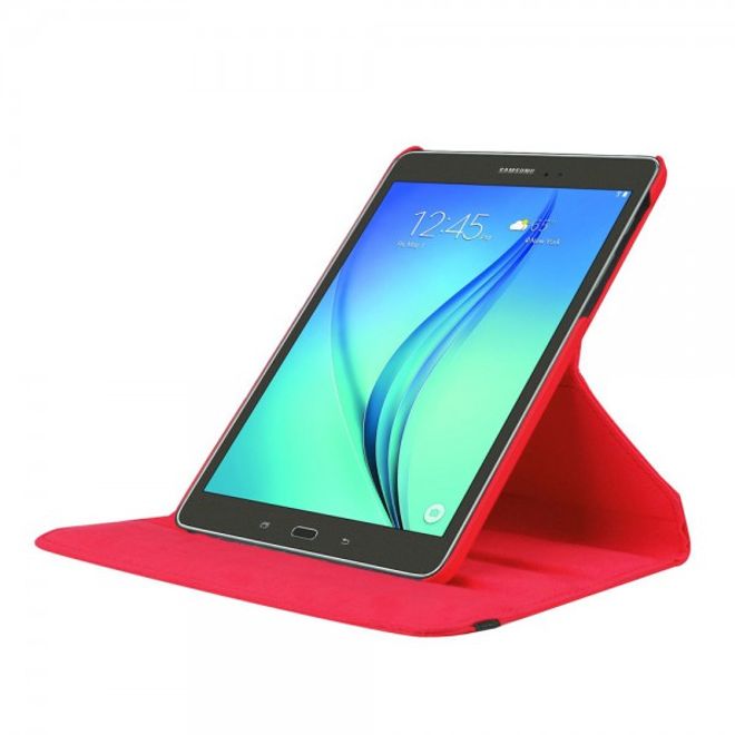 Samsung Galaxy Tab S2 8.0 Rotierbares Leder Case mit Litchitextur - rot