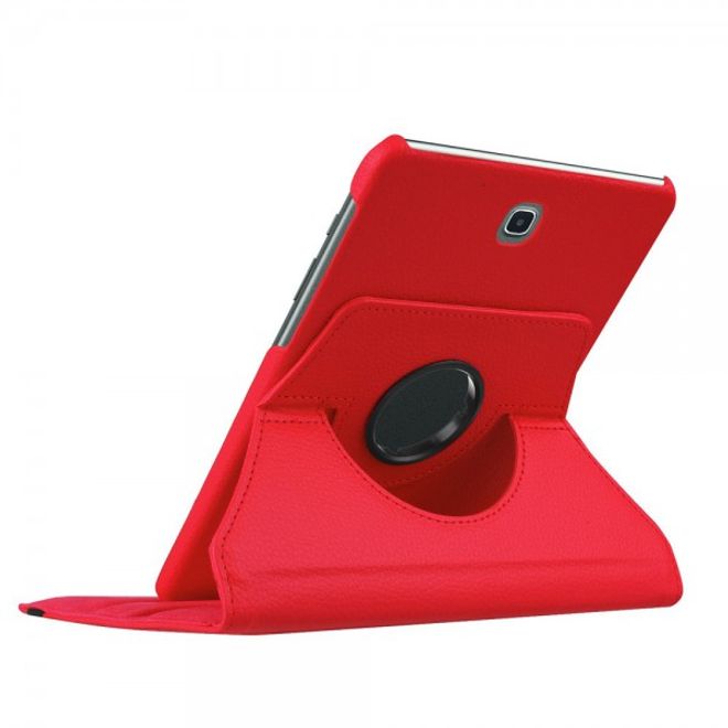 Samsung Galaxy Tab S2 8.0 Rotierbares Leder Case mit Litchitextur - rot