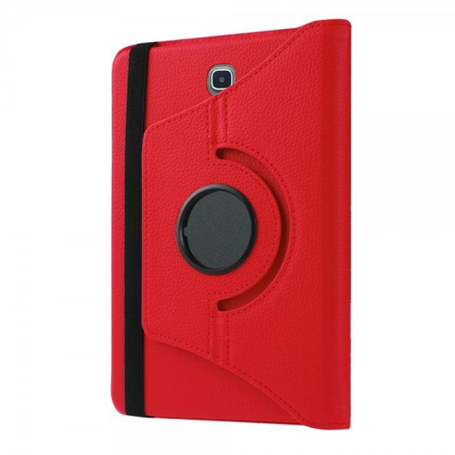 Samsung Galaxy Tab S2 8.0 Rotierbares Leder Case mit Litchitextur - rot