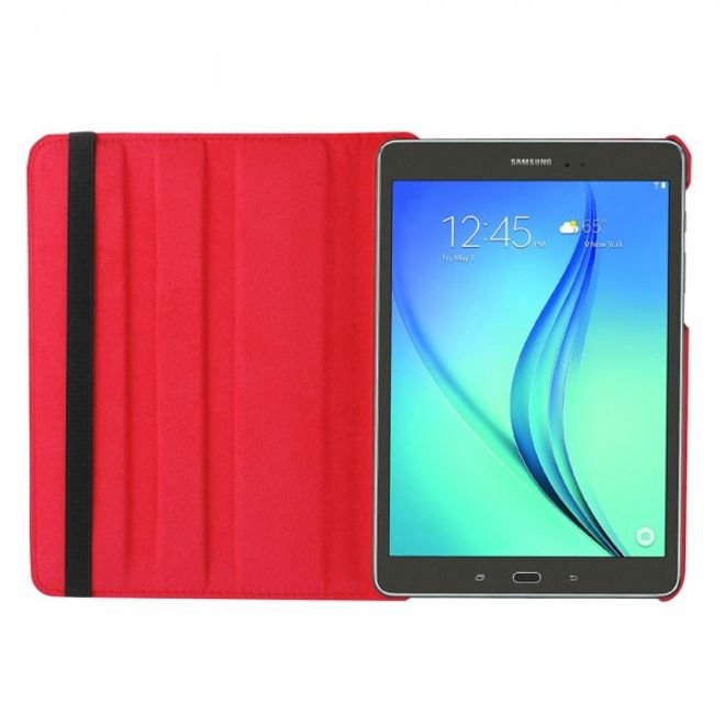 Samsung Galaxy Tab S2 8.0 Rotierbares Leder Case mit Litchitextur - rot