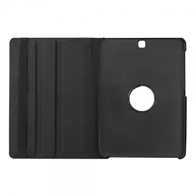 Samsung Galaxy Tab S2 9.7 Rotierbares Leder Case mit Litchitextur - schwarz
