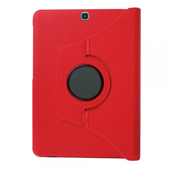Samsung Galaxy Tab S2 9.7 Rotierbares Leder Case mit Litchitextur - rot