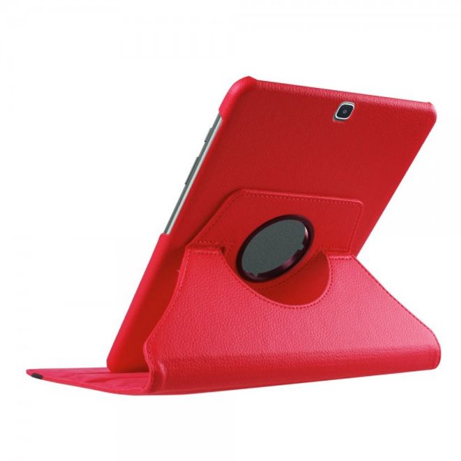 Samsung Galaxy Tab S2 9.7 Rotierbares Leder Case mit Litchitextur - rot