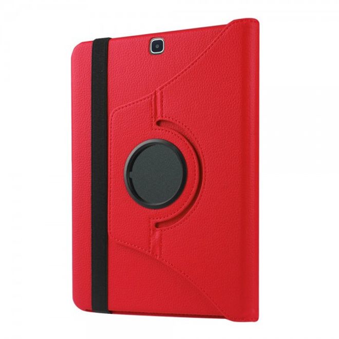 Samsung Galaxy Tab S2 9.7 Rotierbares Leder Case mit Litchitextur - rot