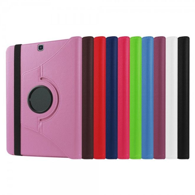 Samsung Galaxy Tab S2 9.7 Rotierbares Leder Case mit Litchitextur - rosa