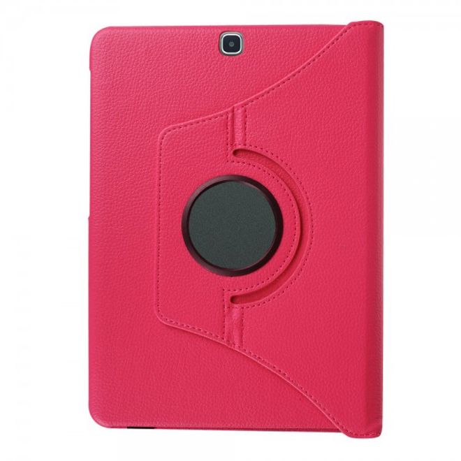 Samsung Galaxy Tab S2 9.7 Rotierbares Leder Case mit Litchitextur - rosa