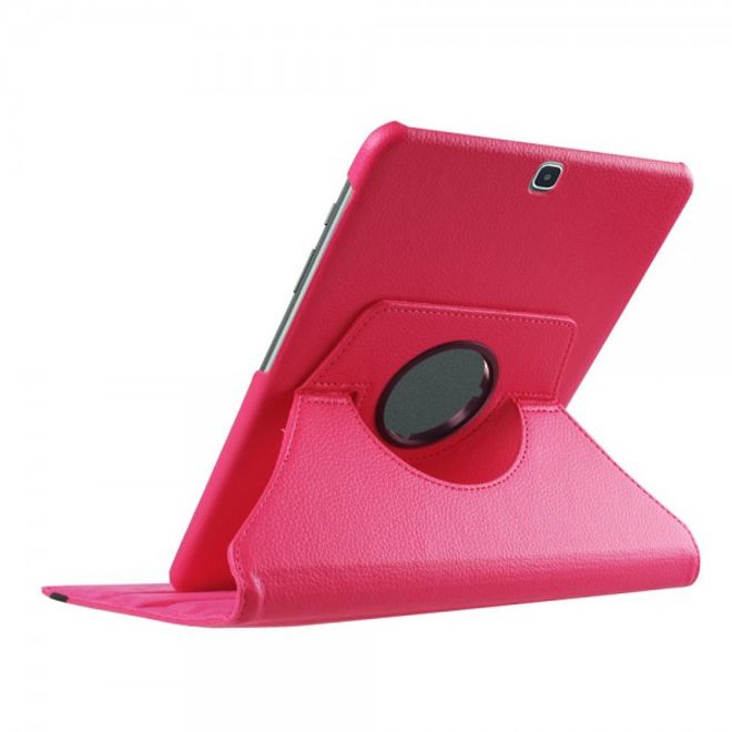 Samsung Galaxy Tab S2 9.7 Rotierbares Leder Case mit Litchitextur - rosa