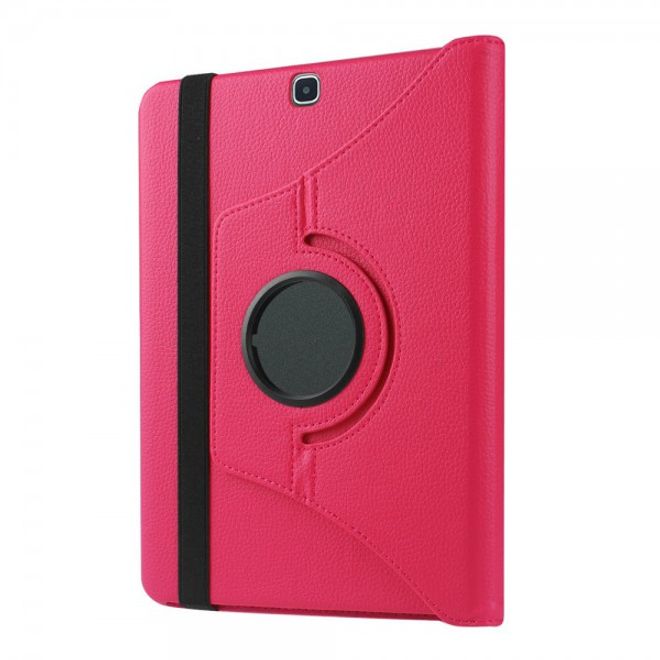 Samsung Galaxy Tab S2 9.7 Rotierbares Leder Case mit Litchitextur - rosa