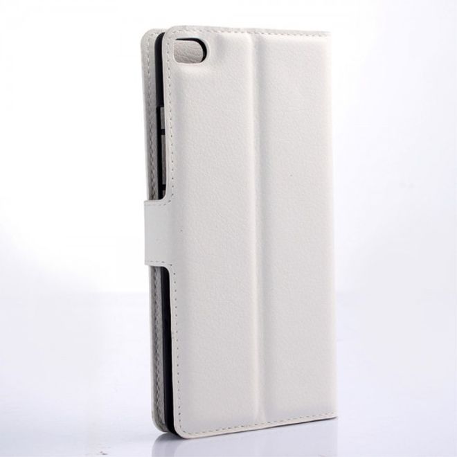 Huawei P8 Lite Leder Case mit Litchitextur - weiss