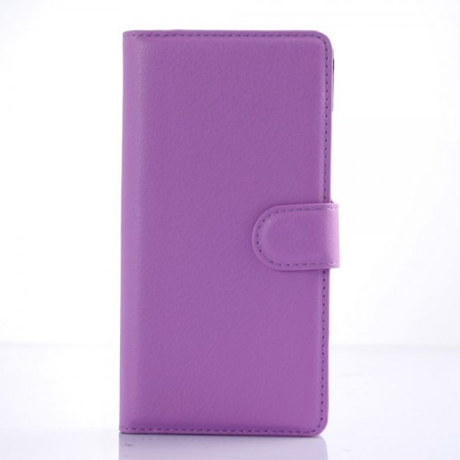 Huawei P8 Lite Leder Case mit Litchitextur - purpur