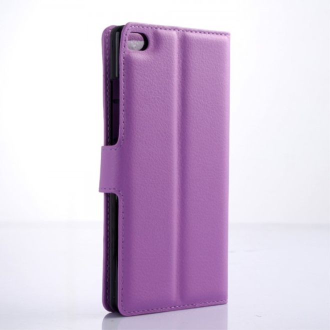 Huawei P8 Lite Leder Case mit Litchitextur - purpur