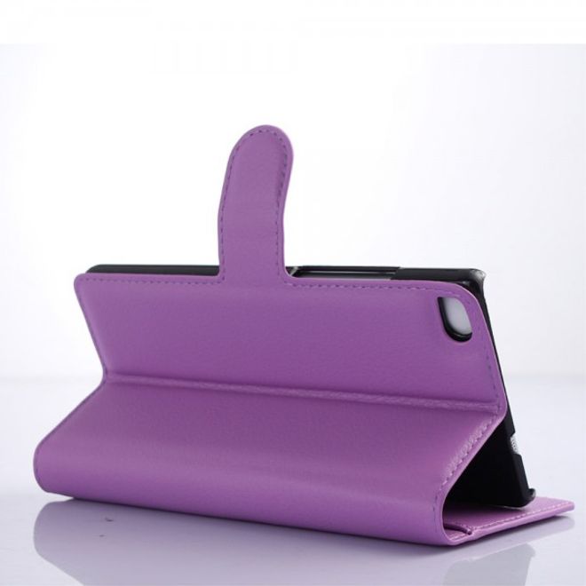 Huawei P8 Lite Leder Case mit Litchitextur - purpur