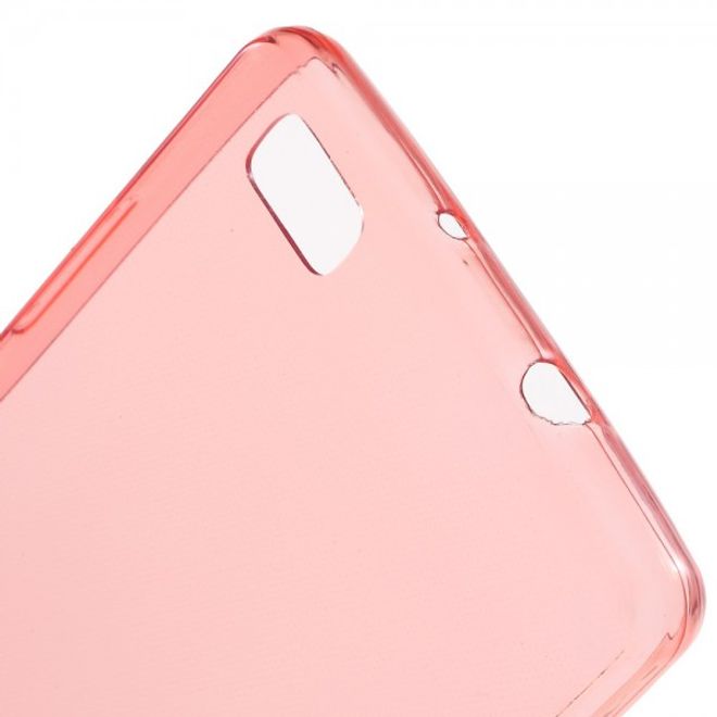 Huawei P8 Lite Ultradünnes (0.6mm), elastisches Plastik Case - rot