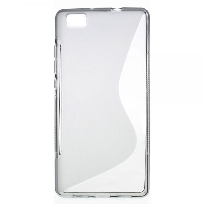 Huawei P8 Lite Elastisches Plastik Case S-Shape - grau